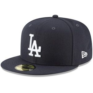 L.A Dodgers New Era Logo White 59FIFTY Fitted Hat - Black